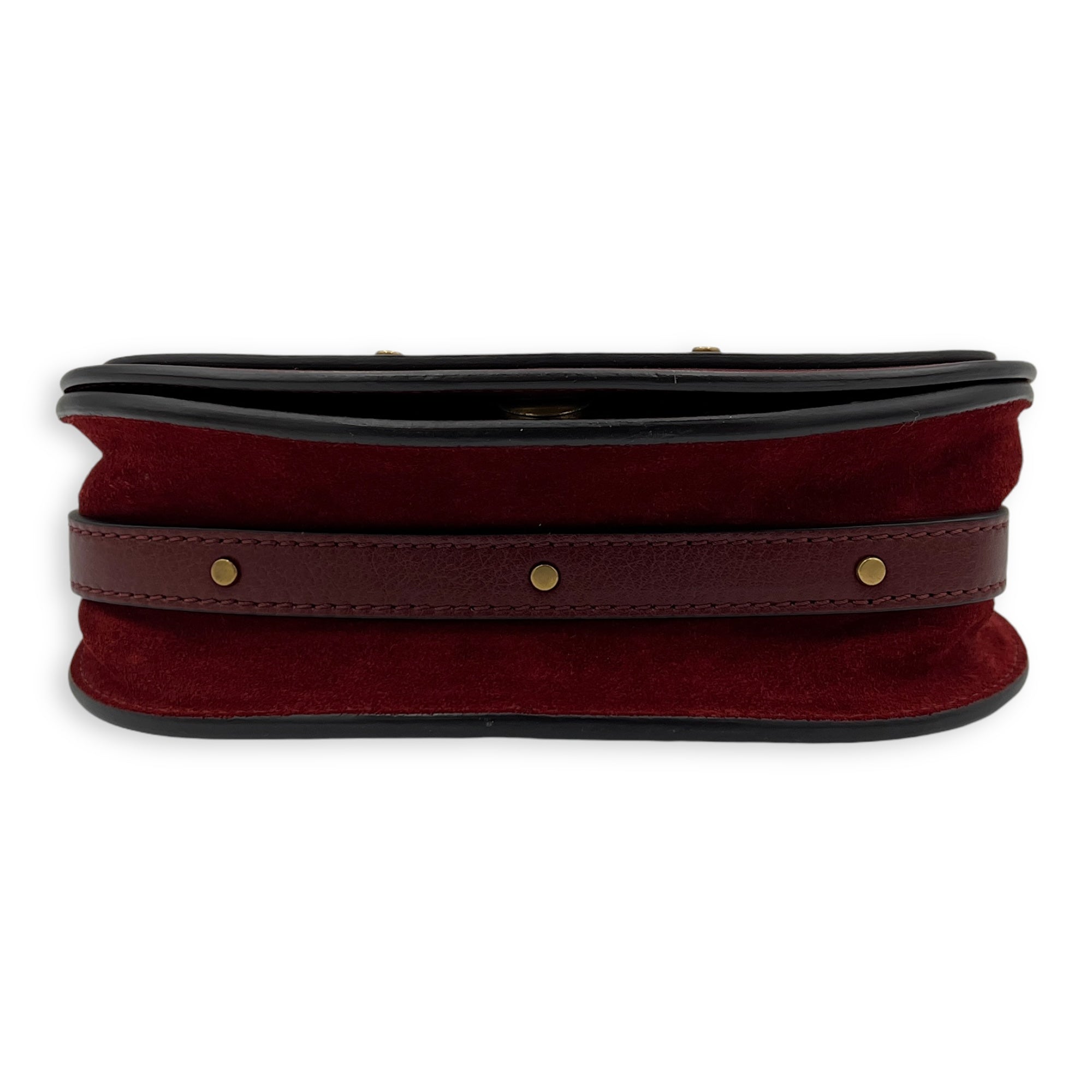 Nile Red Top Handle Bag in Calfskin, Gold hardware