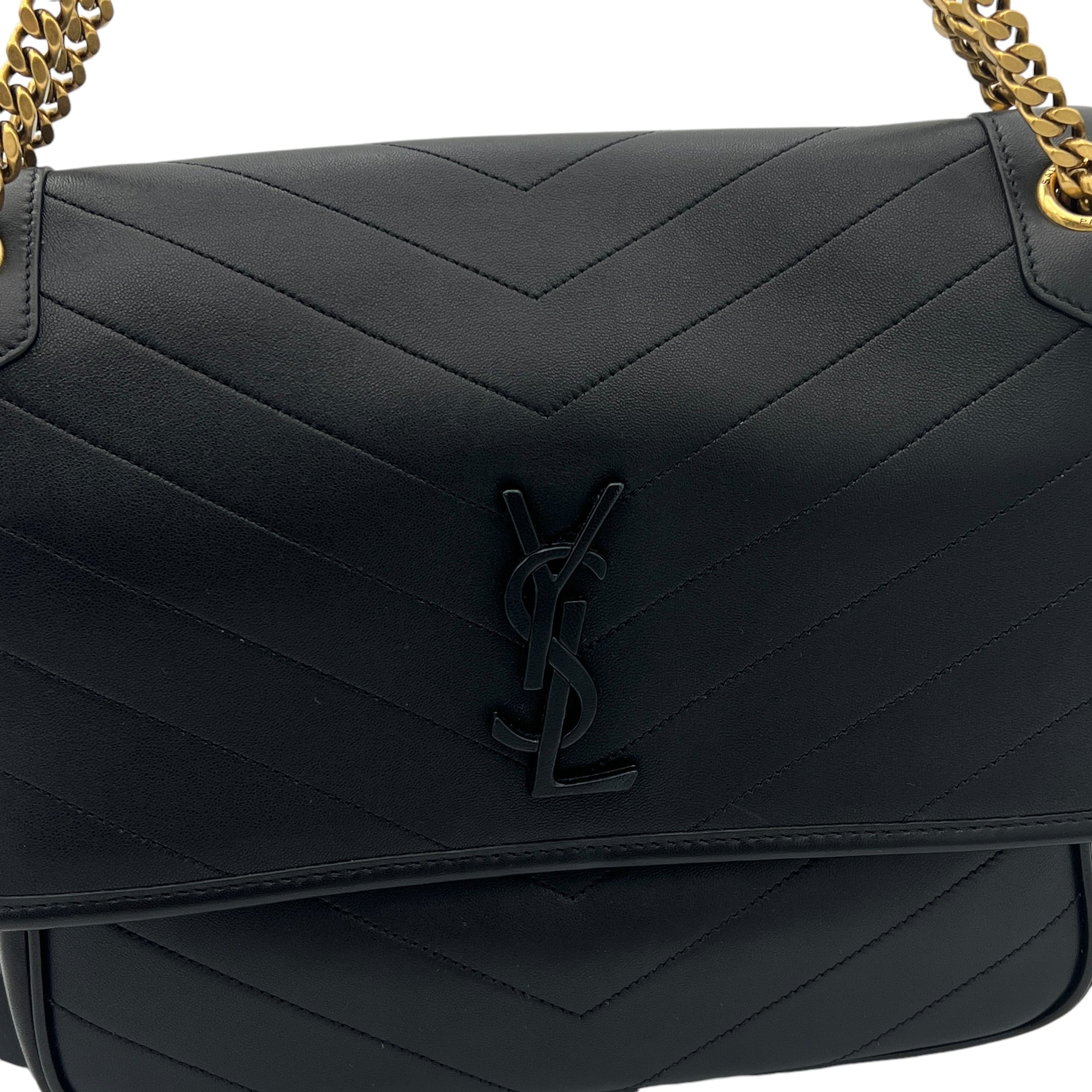 Niki Medium Black Shoulder Bag in Lambskin, Gold hardware