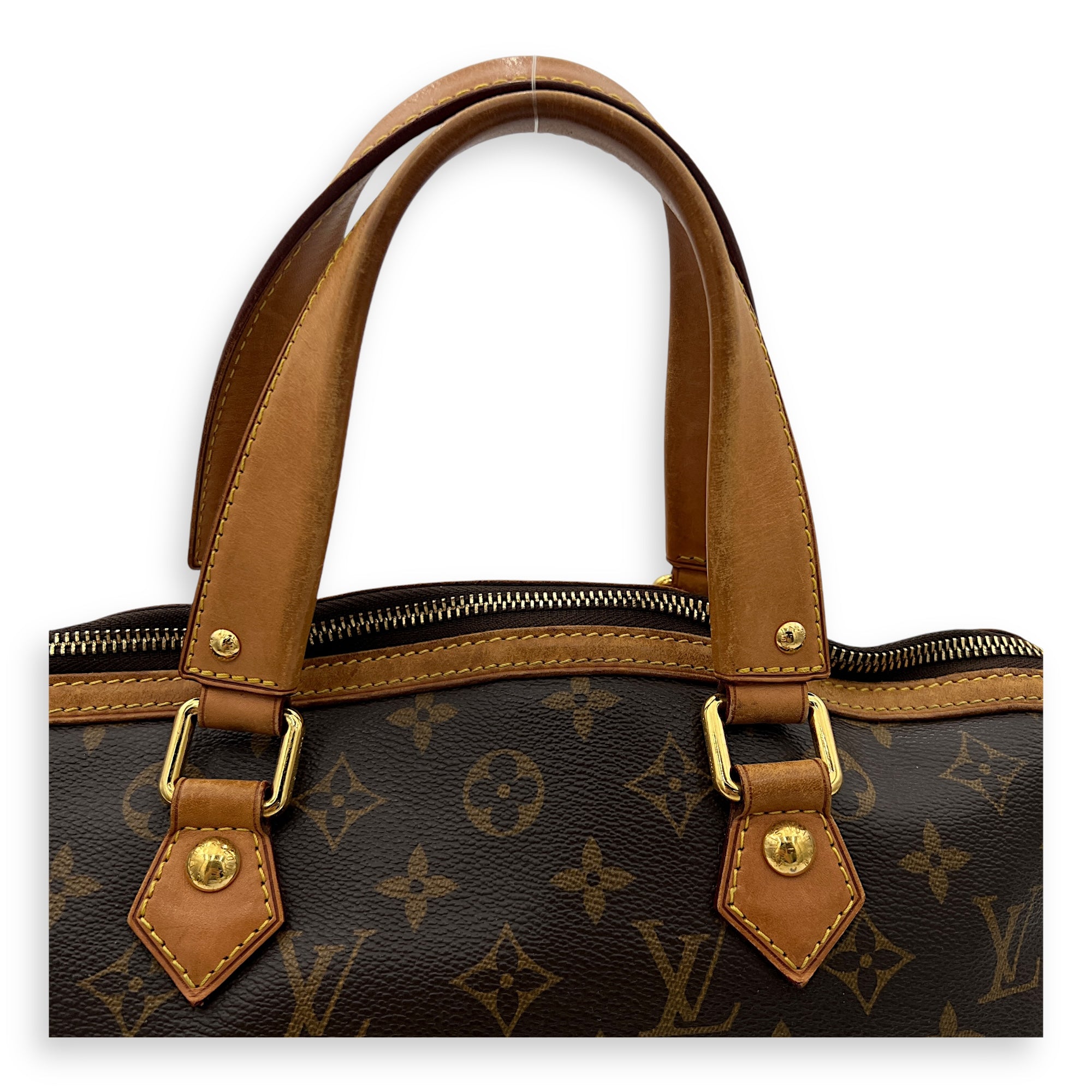 Retiro Top Handle Bag Brown in Monogram Coated Canvas, Gold hardware