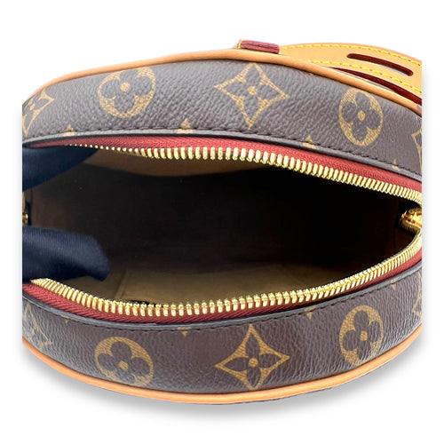 Boite Chapeau Souple MM Brown Crossbody Bag in Monogram Coated Canvas, Gold hardware