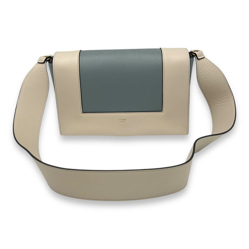 Celine Frame Crossbody Bag Beige in Calfskin, Gold hardware_9