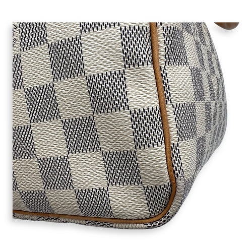 Louis Vuitton Speedy 25 Damier Azur Top Handle Bag in Coated Canvas, Gold hardware_25