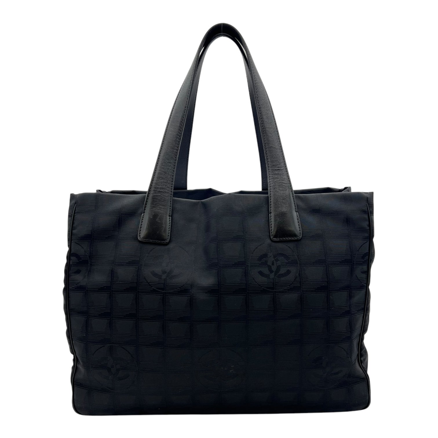 Chanel Travel Line Tote Bag Black in Canvas, Silver hardware_1