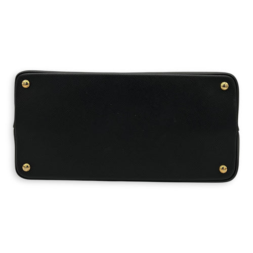 Prada Double Top Handle Bag Black in Saffiano Leather, Gold hardware_5