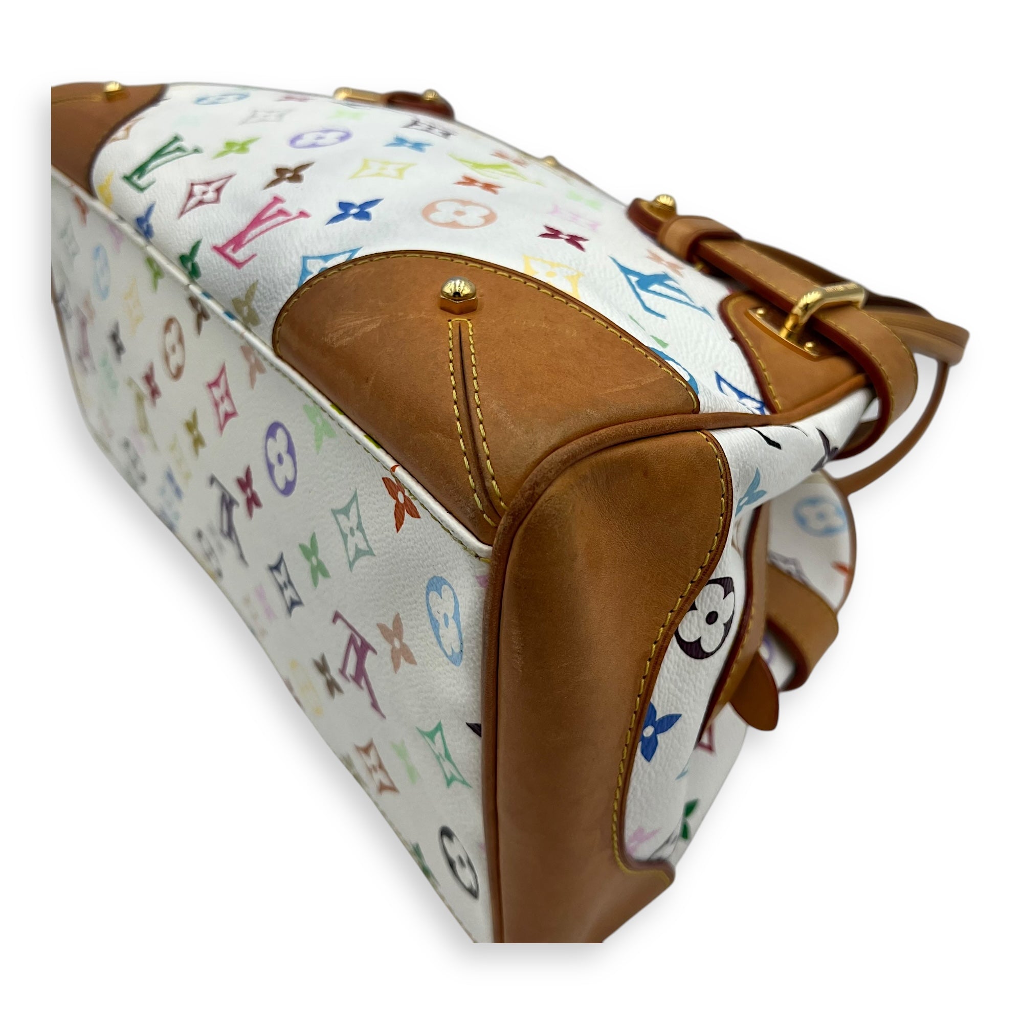 Louis Vuitton Claudia Shoulder Bag Multicolor x Murakami in Monogram Coated Canvas, Gold hardware_7