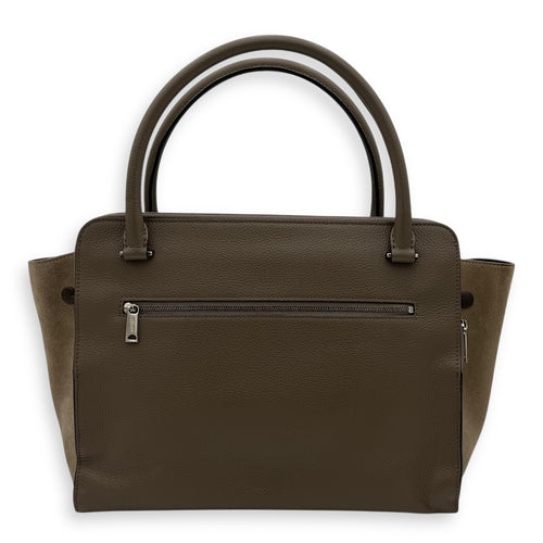 Celine Trapeze Top Handle Bag Brown in Calfskin, Silver hardware_2