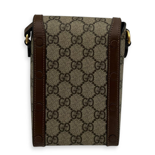 Gucci Horsebit 1955 Shoulder Bag Brown in Monogram Coated Canvas, Gold hardware_2