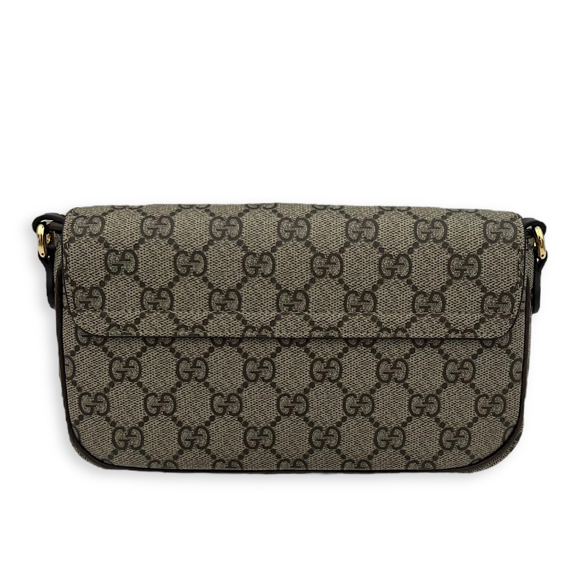 Gucci Ophidia Shoulder Bag Brown in Monogram Coated Canvas, Gold hardware_2
