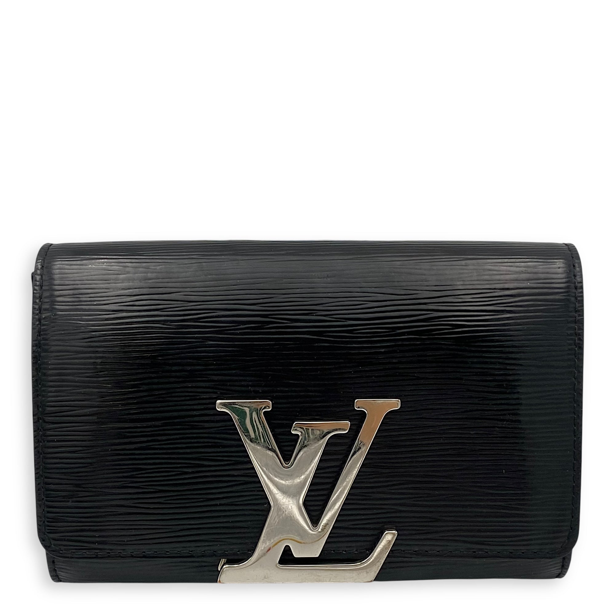 Louis Vuitton Louise Wallet On Chain Small Black in Epi Leather, Silver hardware_1
