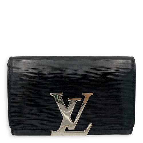 Louis Vuitton Louise Wallet On Chain Small Black in Epi Leather, Silver hardware_1