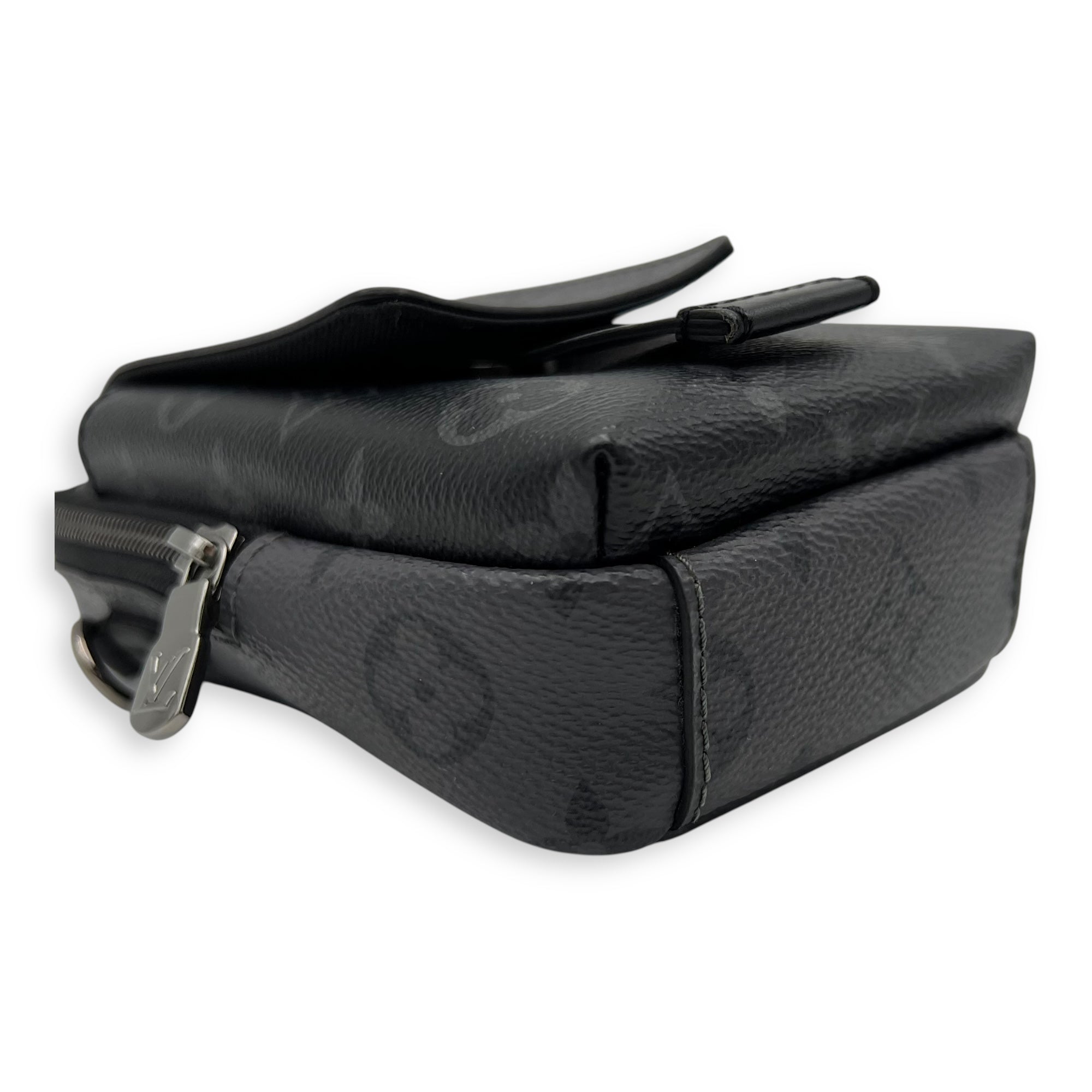 Louis Vuitton Double Crossbody Bag Mini Grey in Monogram Coated Canvas, Silver hardware_7