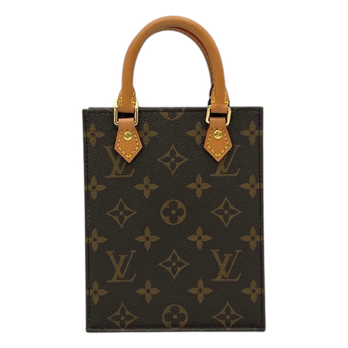 Louis Vuitton Sac Plat Top Handle Bag Brown in Monogram Coated Canvas, Gold hardware_1