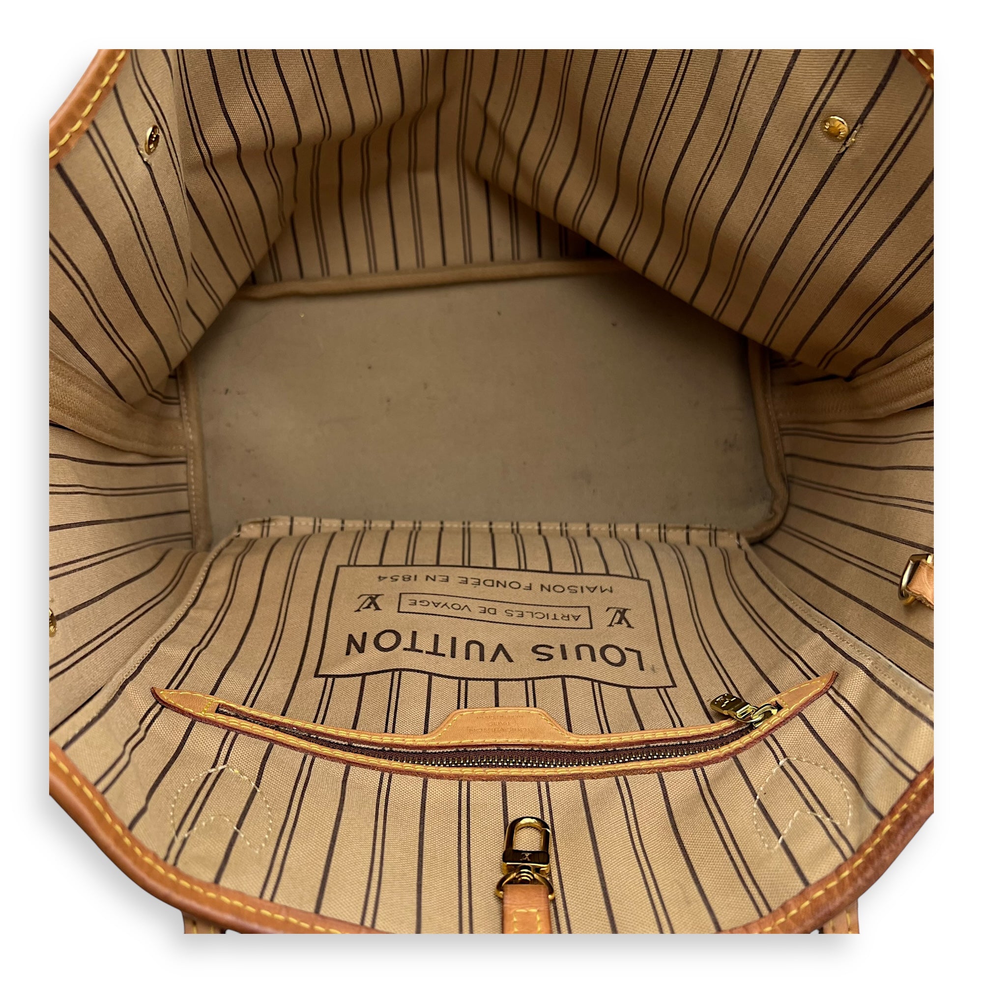 Louis Vuitton Neverfull Tote Bag MM Brown in Monogram Coated Canvas, Gold hardware_6