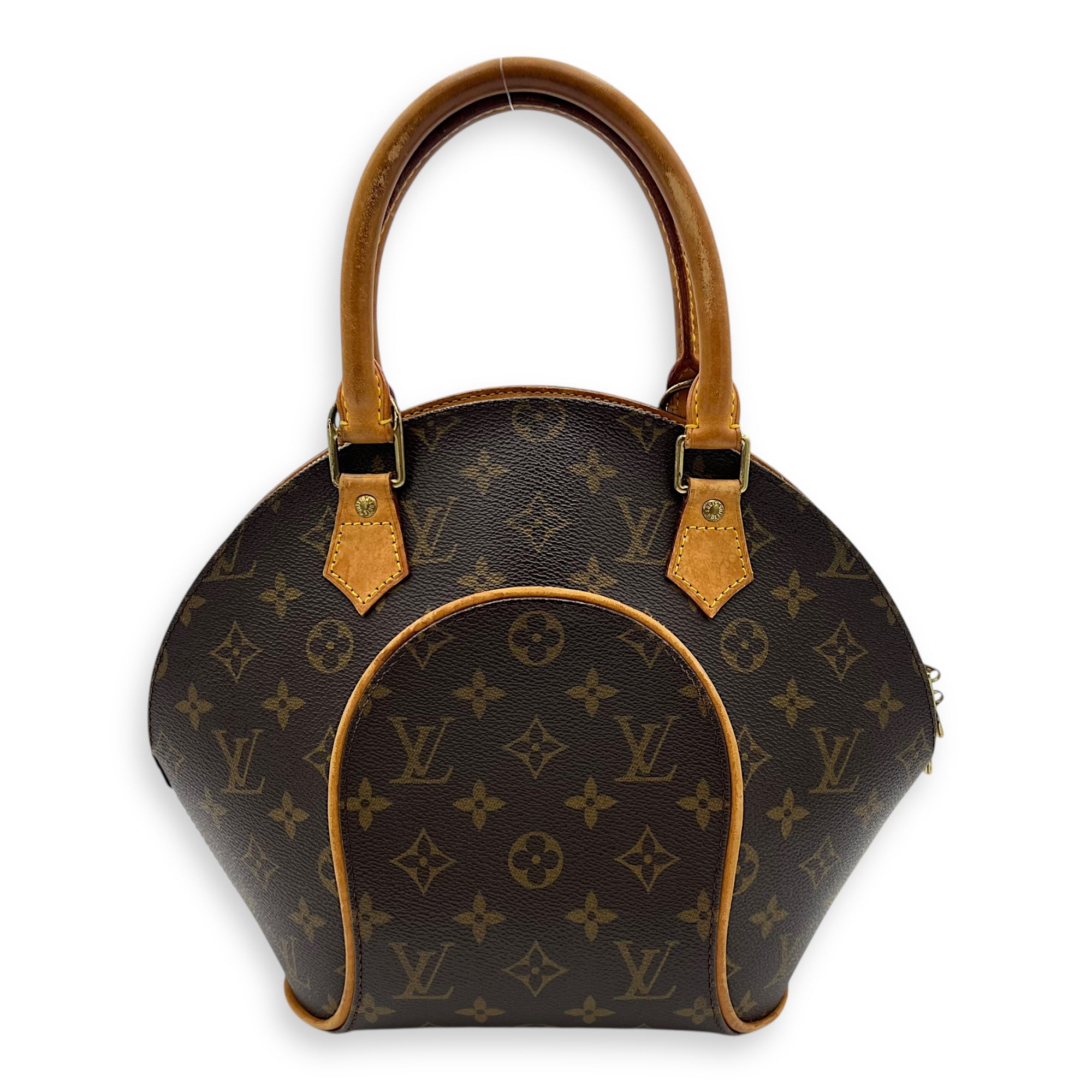 Louis Vuitton Ellipse Top Handle Bag Brown in Monogram Coated Canvas, Gold hardware_1
