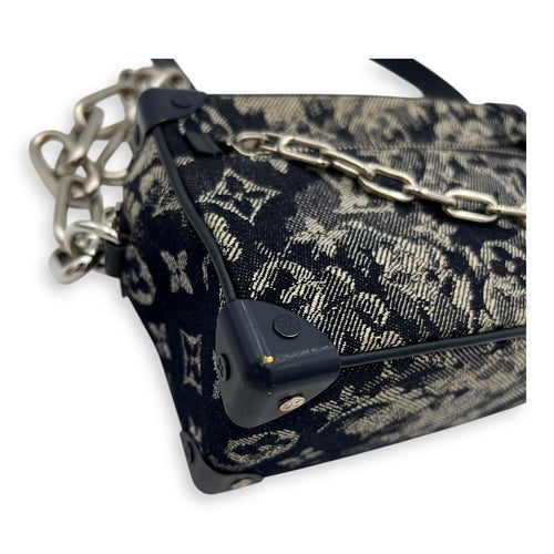 Louis Vuitton Soft Trunk Shoulder Bag Blue in Denim, Silver hardware_7