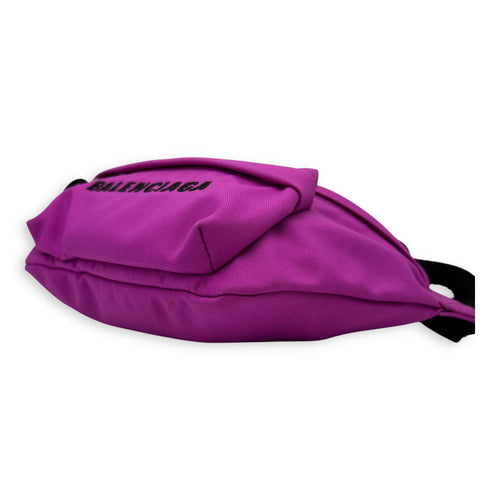 Balenciaga Logo Belt Bag Pink in Canvas, Silver hardware_8