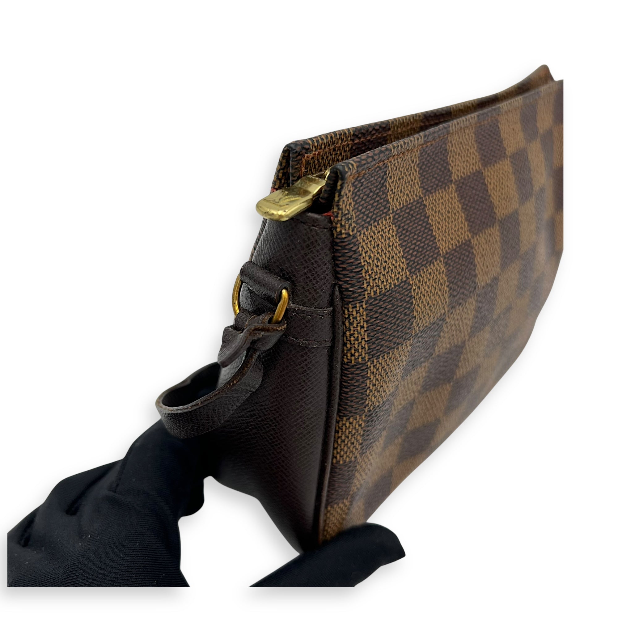 Louis Vuitton Trousse Pouch Brown in Coated Canvas, Gold hardware_12