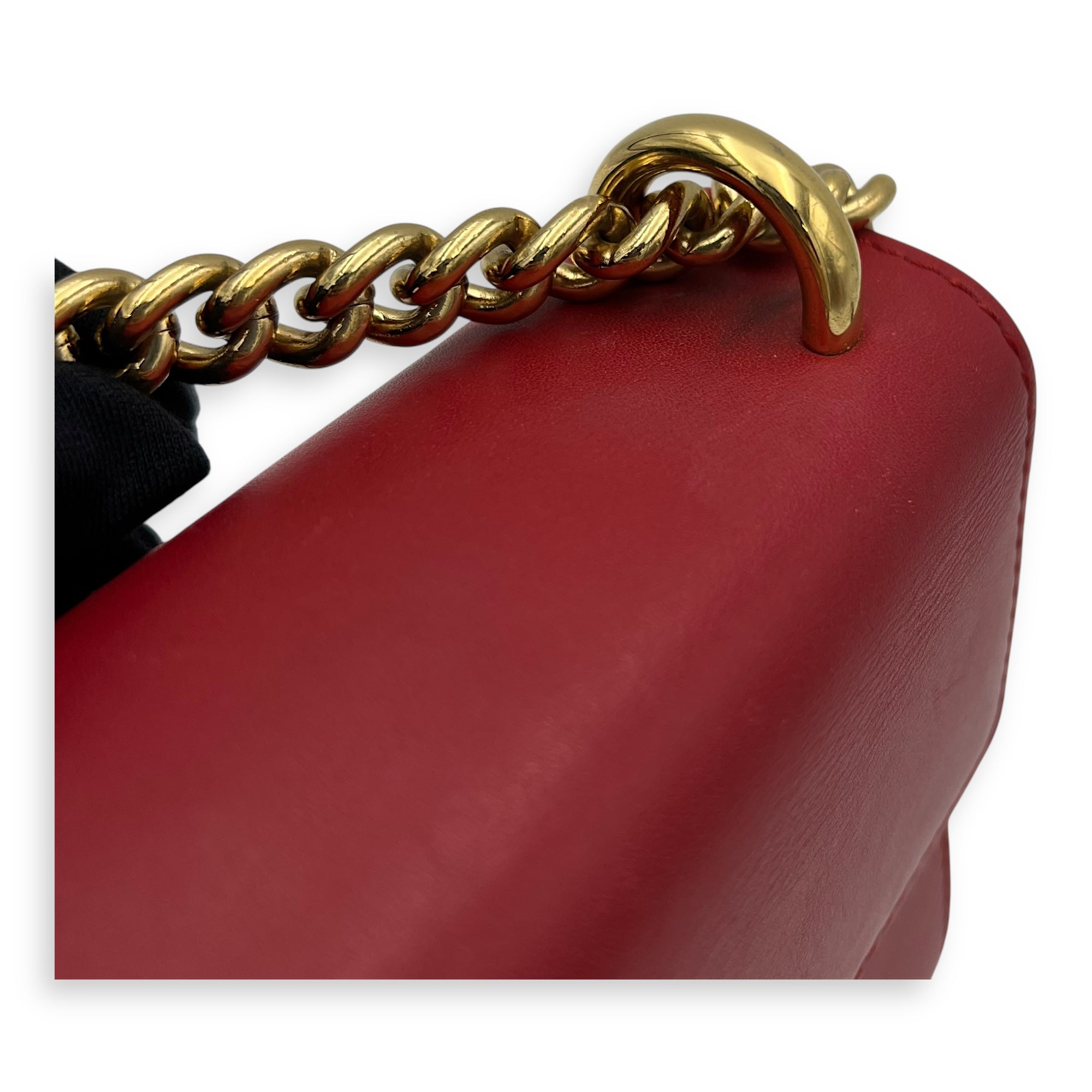 Gucci Padlock Shoulder Bag Red in Calfskin, Gold hardware_10