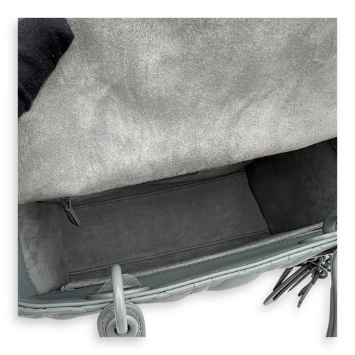 Christian Dior Lady Dior Medium Grey Top Handle Bag in Lambskin, Ultramatte hardware_6