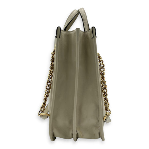 Gucci Horsebit 1955 Top Handle Bag White in Calfskin, Gold hardware_3