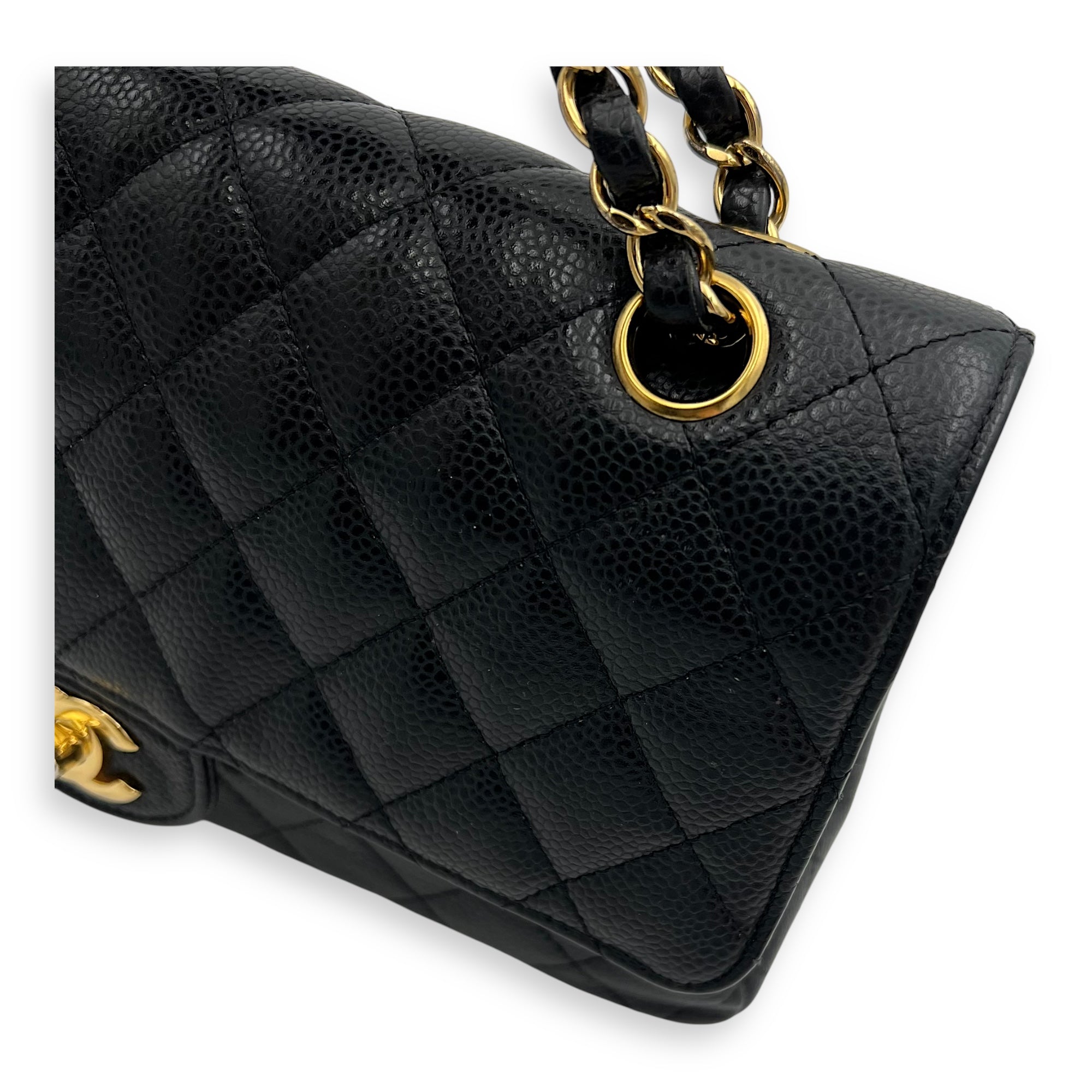 Chanel Classic Shoulder Bag Medium Black in Caviar Leather, Gold hardware_14
