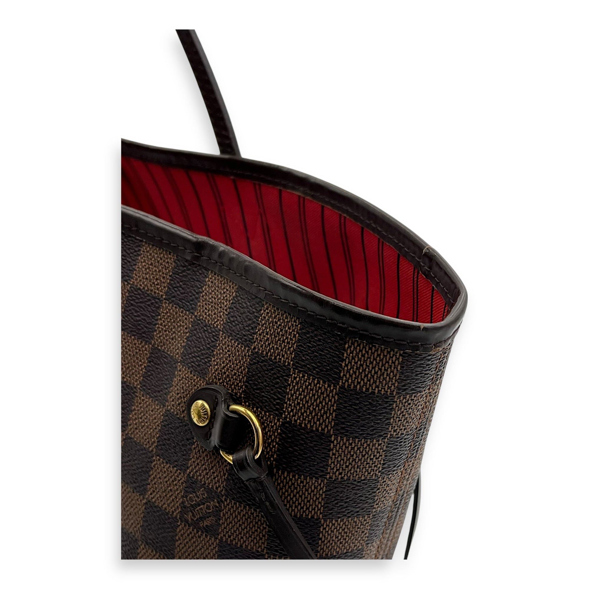 Louis Vuitton Neverfull Tote Bag MM Brown in Coated Canvas, Gold hardware_11