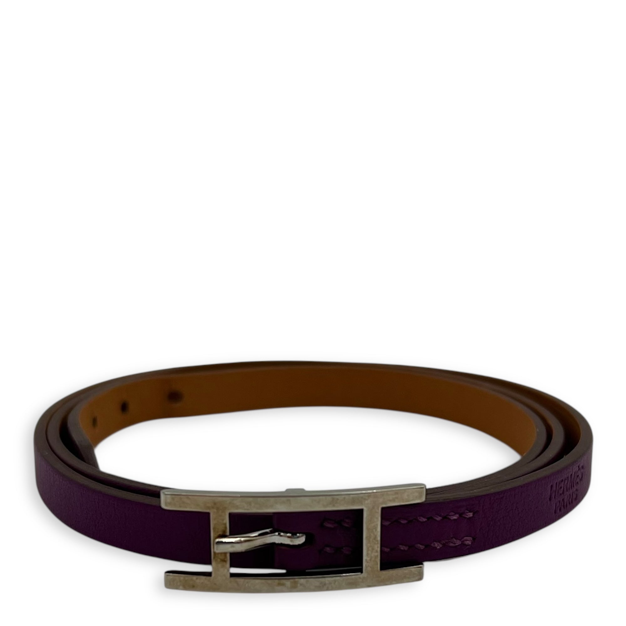 Hermès Behapi Double tour Purple in Calfskin, Palladium hardware_1
