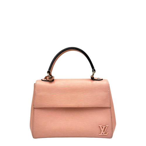 Cluny BB Pink Top Handle Bag in Epi Leather, Silver hardware