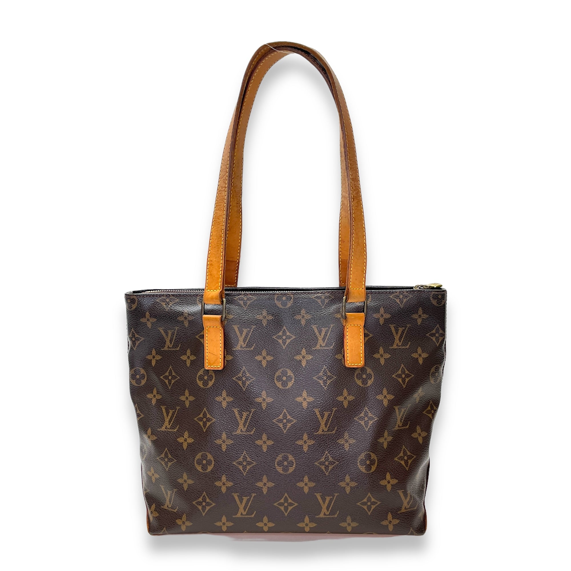 Piano Tote Bag Brown in Monogram Coated Canvas, Gold hardware