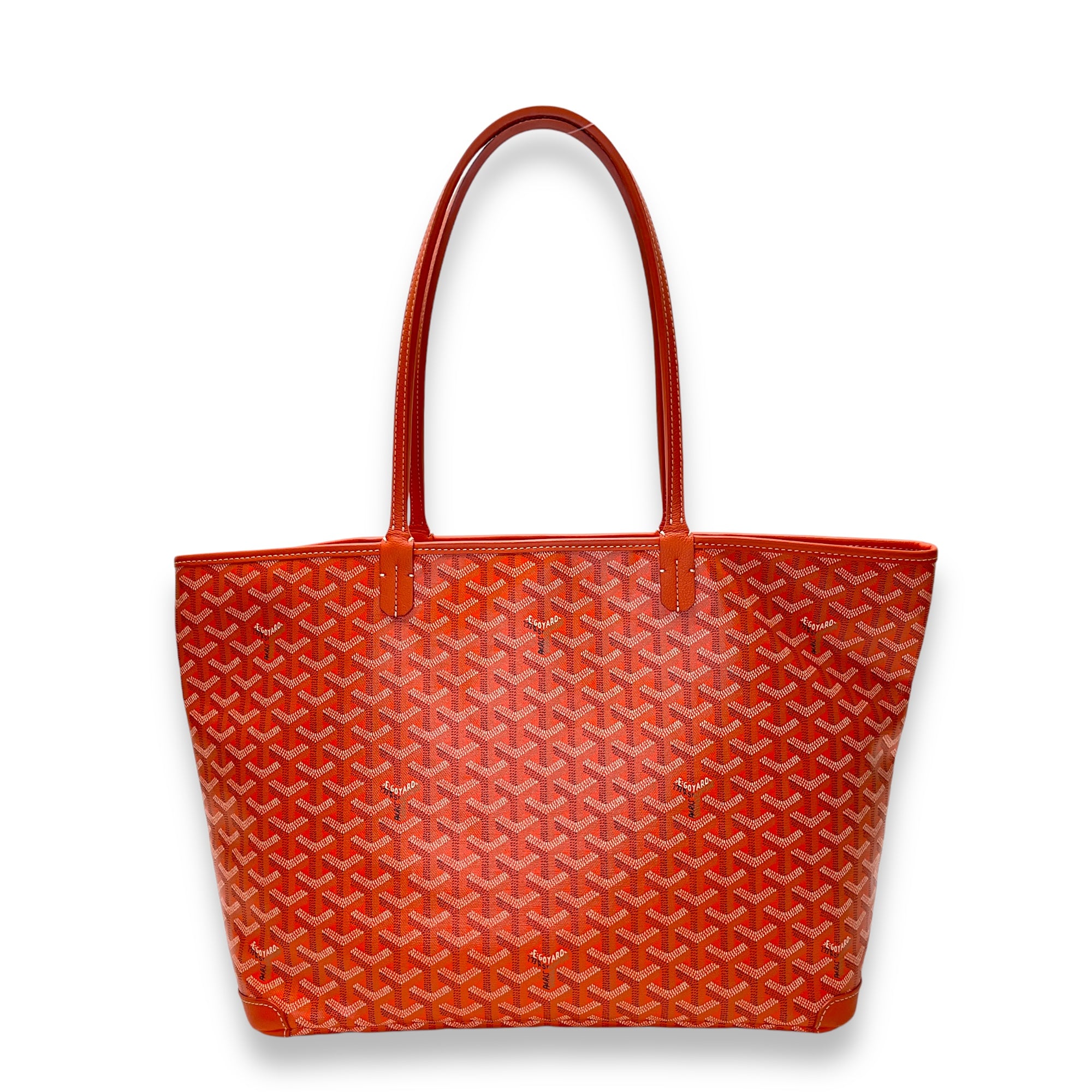 Artois MM Orange Tote Bag in Coated Canvas, Silver hardware