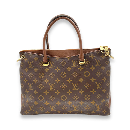 Pallas Top Handle Bag MM Brown in Monogram Coated Canvas, Gold hardware