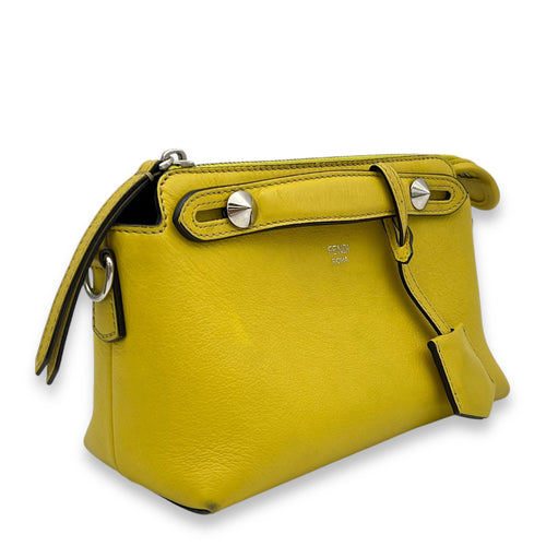 By The Way Yellow Top Handle Bag in Calfskin, Silver hardware