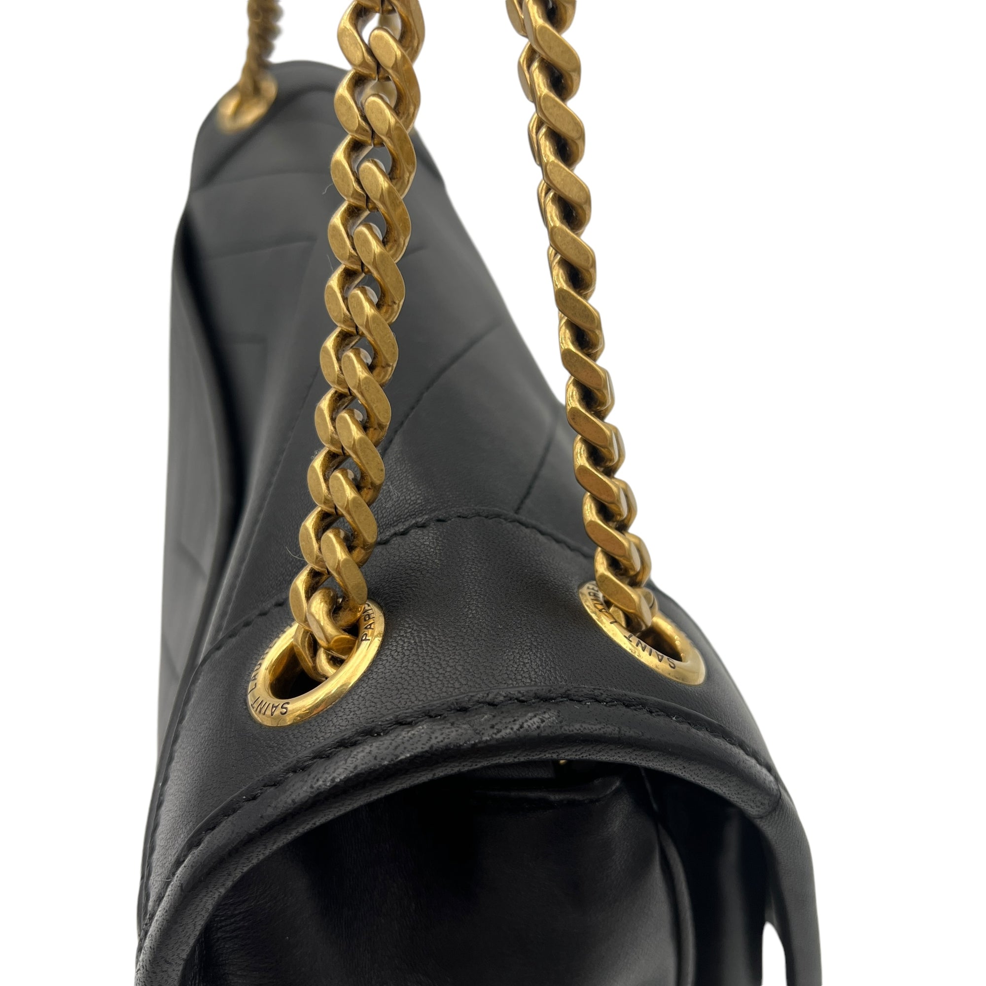 Niki Medium Black Shoulder Bag in Lambskin, Gold hardware