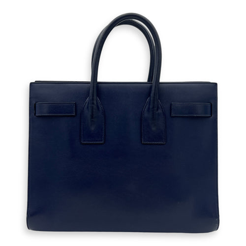 Sac de Jour Top Handle Bag Small Blue in Calfskin, Gold hardware