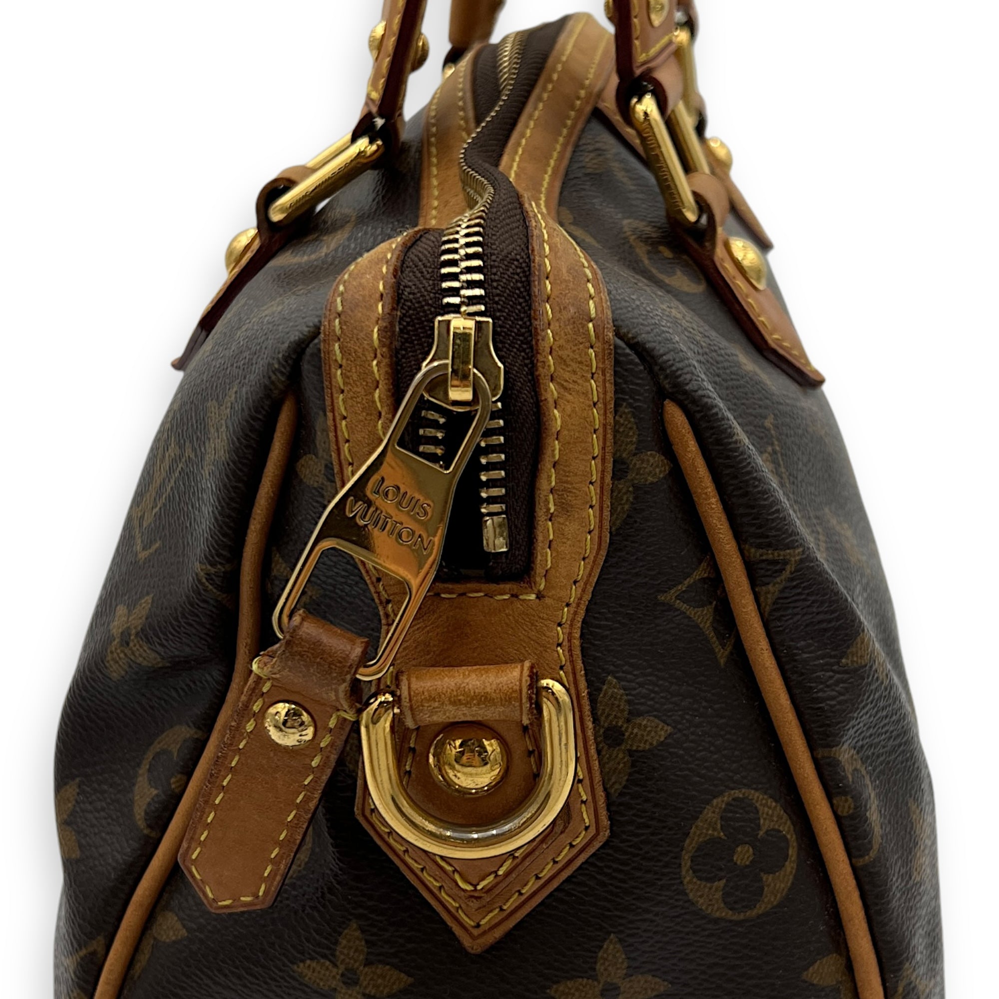 Retiro Top Handle Bag Brown in Monogram Coated Canvas, Gold hardware