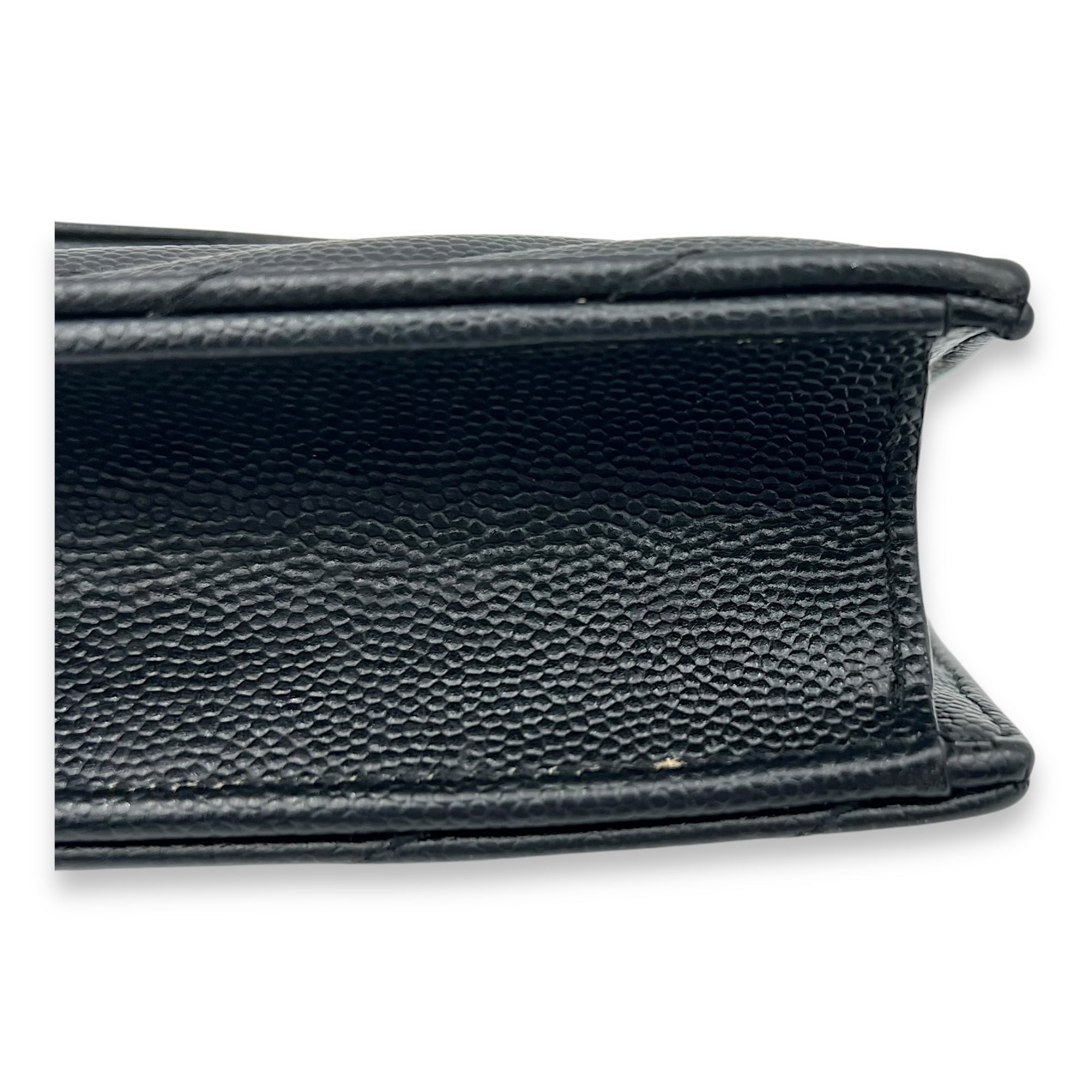 Saint Laurent Cassandre Black Wallet On Chain in Calfskin, Gold hardware_7