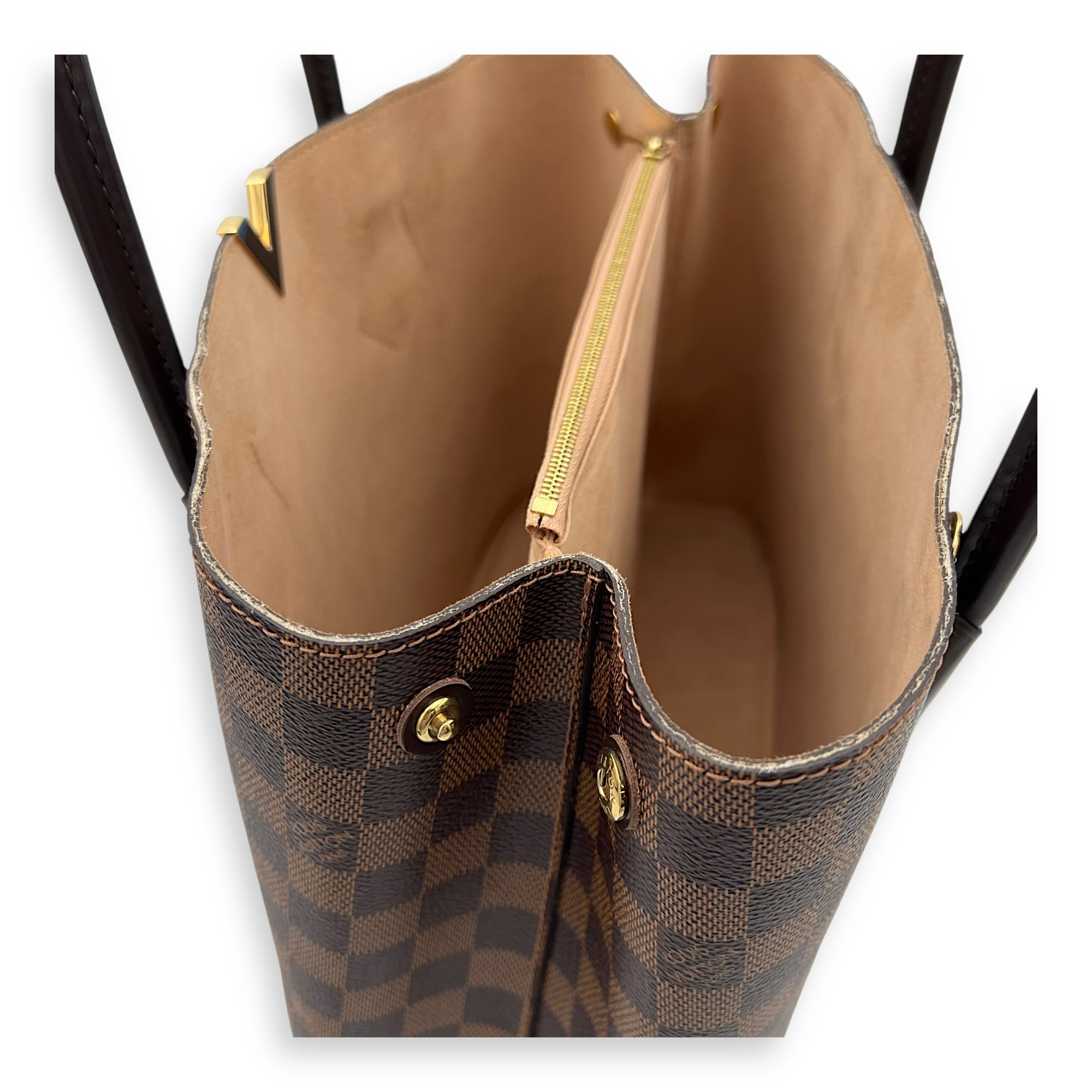 Louis Vuitton Kensington Tote Bag Brown in Coated Canvas, Gold hardware_8