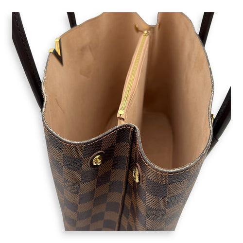 Louis Vuitton Kensington Tote Bag Brown in Coated Canvas, Gold hardware_8