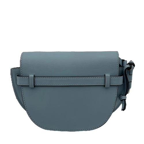 Loewe Gate Crossbody Bag Mini Blue in Calfskin, Silver hardware_2