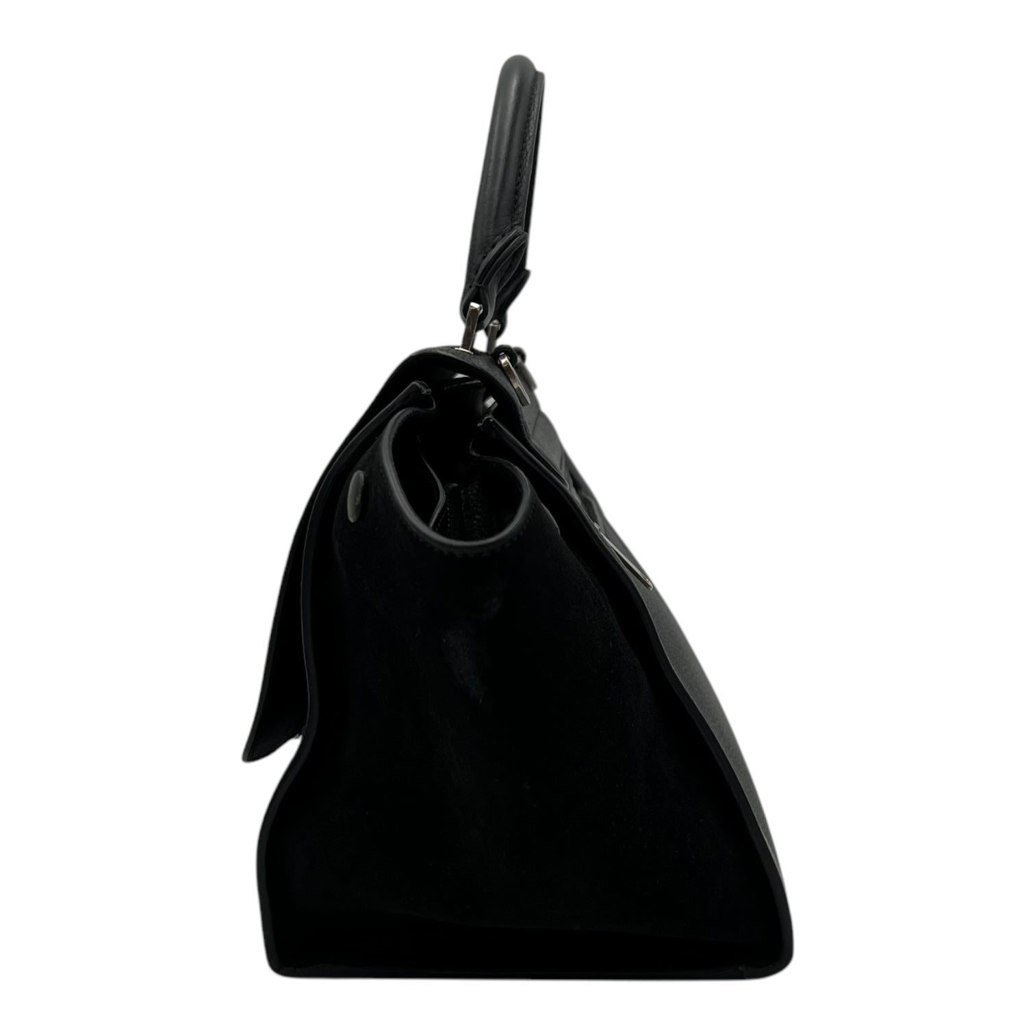 Celine Trapeze Small Black Shoulder Bag in Calfskin, Silver hardware_4