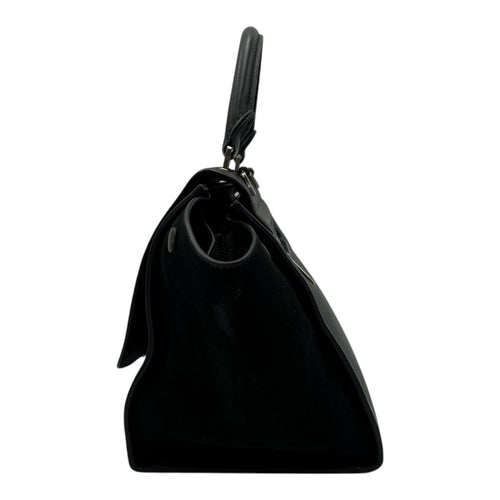 Celine Trapeze Small Black Shoulder Bag in Calfskin, Silver hardware_4