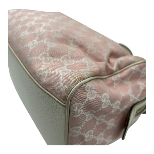 Gucci GG Top Handle Bag Pink in Canvas, Light Gold hardware_9