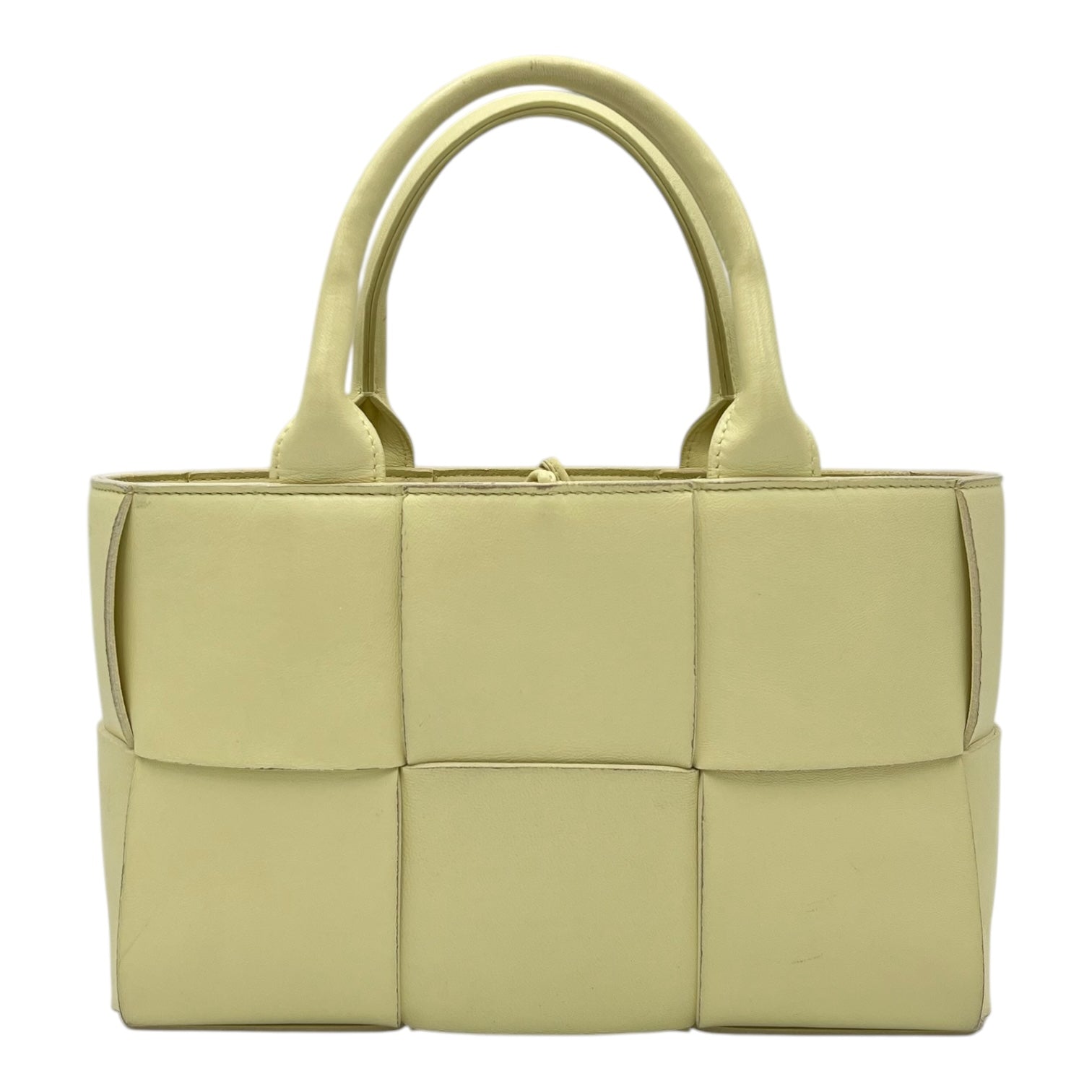 Bottega Veneta Arco Yellow Tote Bag in Lambskin_1