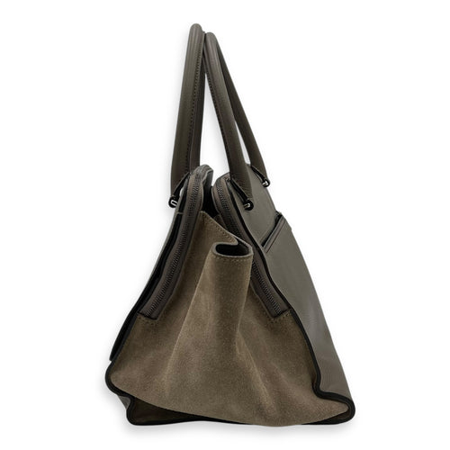 Celine Trapeze Top Handle Bag Brown in Calfskin, Silver hardware_4