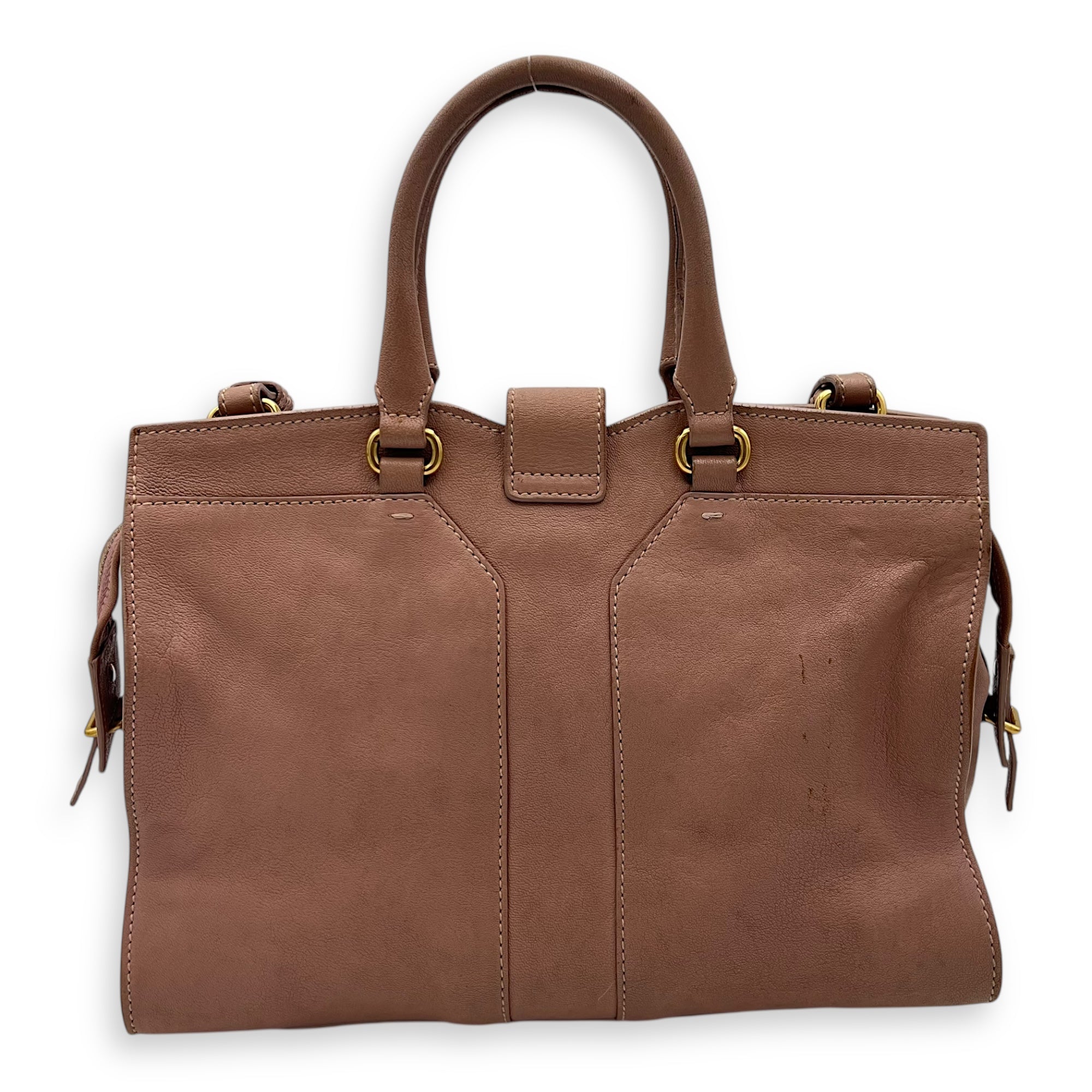 Saint Laurent Cabas Top Handle Bag Pink in Calfskin, Gold hardware_2