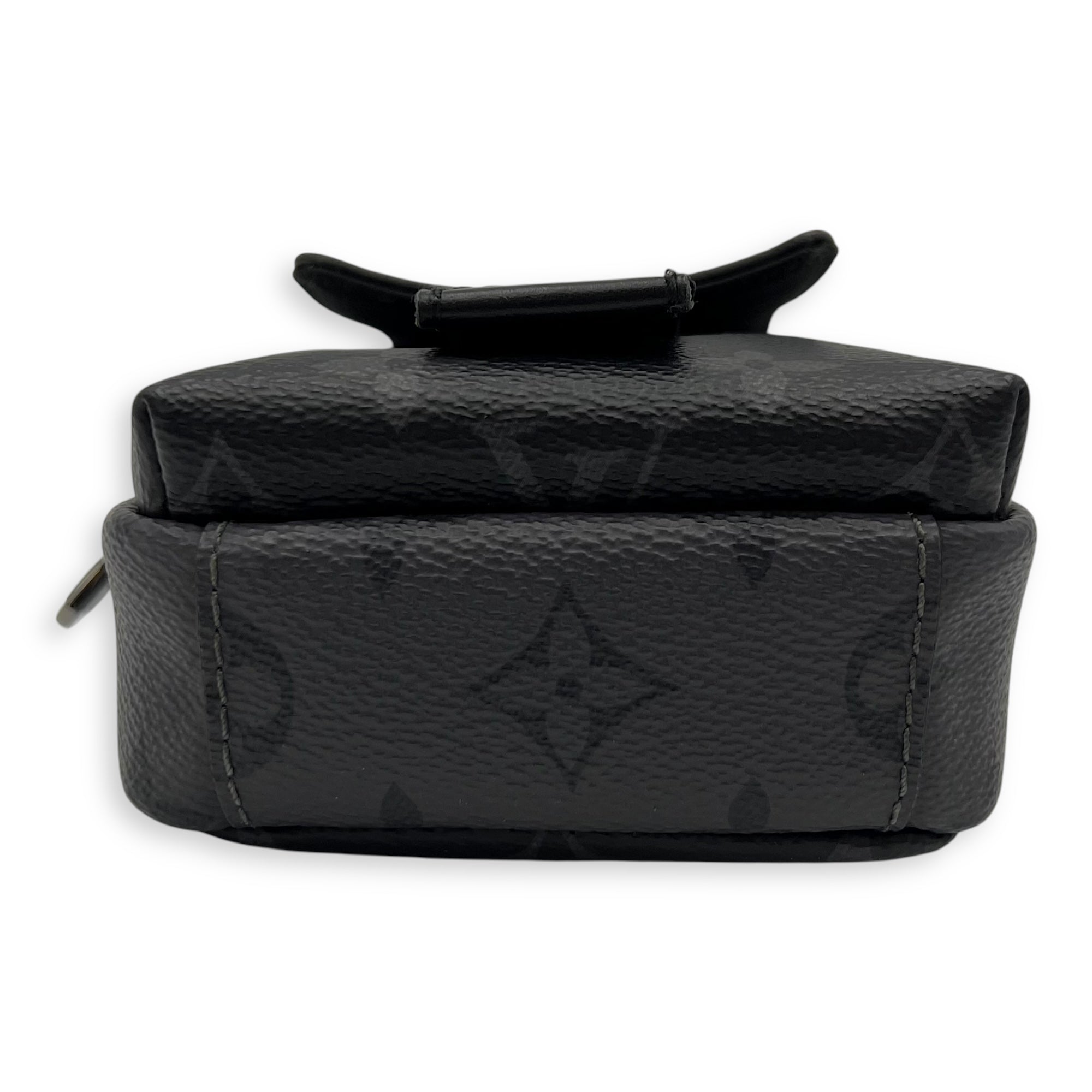 Louis Vuitton Double Crossbody Bag Mini Grey in Monogram Coated Canvas, Silver hardware_5