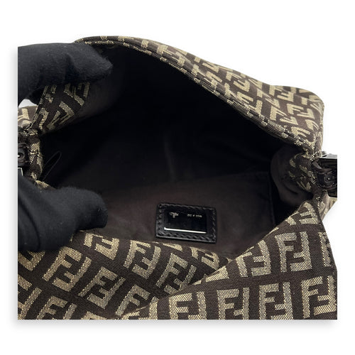 Fendi Zucca Shoulder Bag Brown in Jacquard, Silver hardware_6