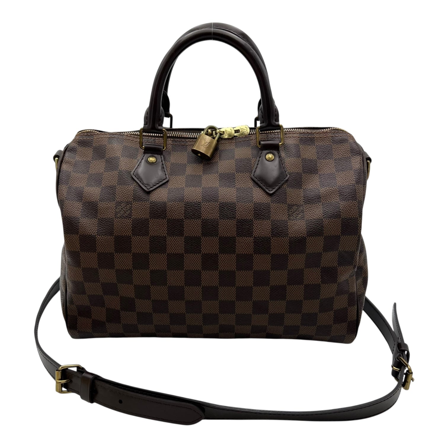 Louis Vuitton Speedy Top Handle Bag 30 Brown in Canvas, Gold hardware_16
