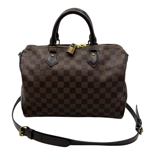 Louis Vuitton Speedy Top Handle Bag 30 Brown in Canvas, Gold hardware_16