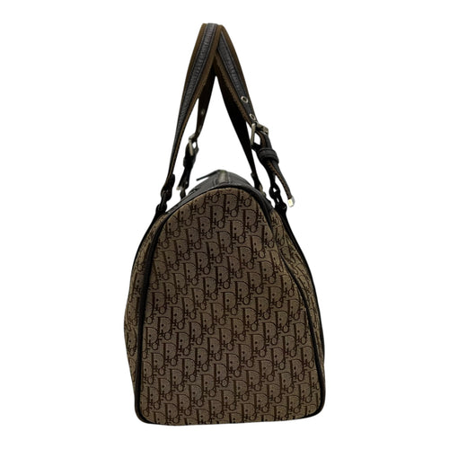 Christian Dior Trotteur Shoulder Bag Brown in Canvas, Silver hardware_4